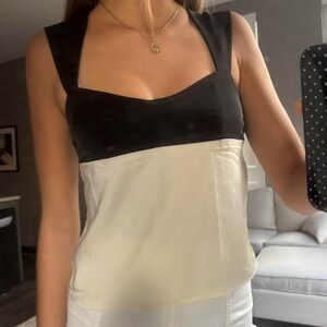 Cider Black and Cream Camisole Top